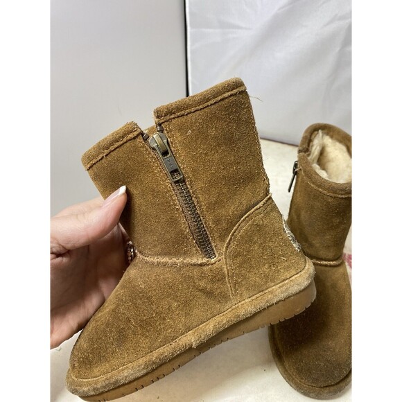 Bearpaw Evangeline Toddler Boots Size 8 Browns Wool Blend Footbed 2414Y F48 - Picture 7 of 10